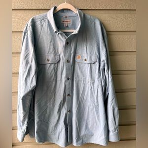 CARHARTT Original Fit Blue Button Up Down Long Sleeve Size XL